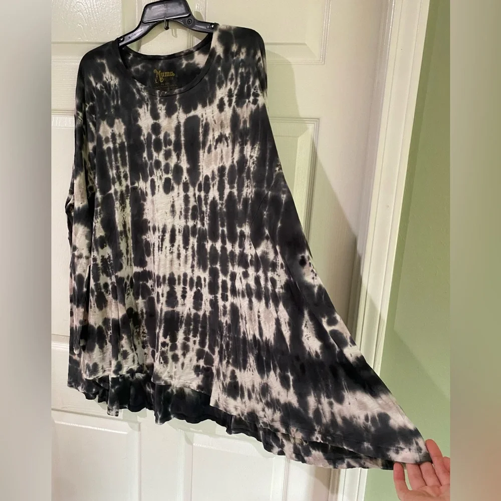 Show Me Your Mumu Mellow Tunic Top Womens L Tie Dye Long Sleeve Flowy Beach - Picture 4 of 12